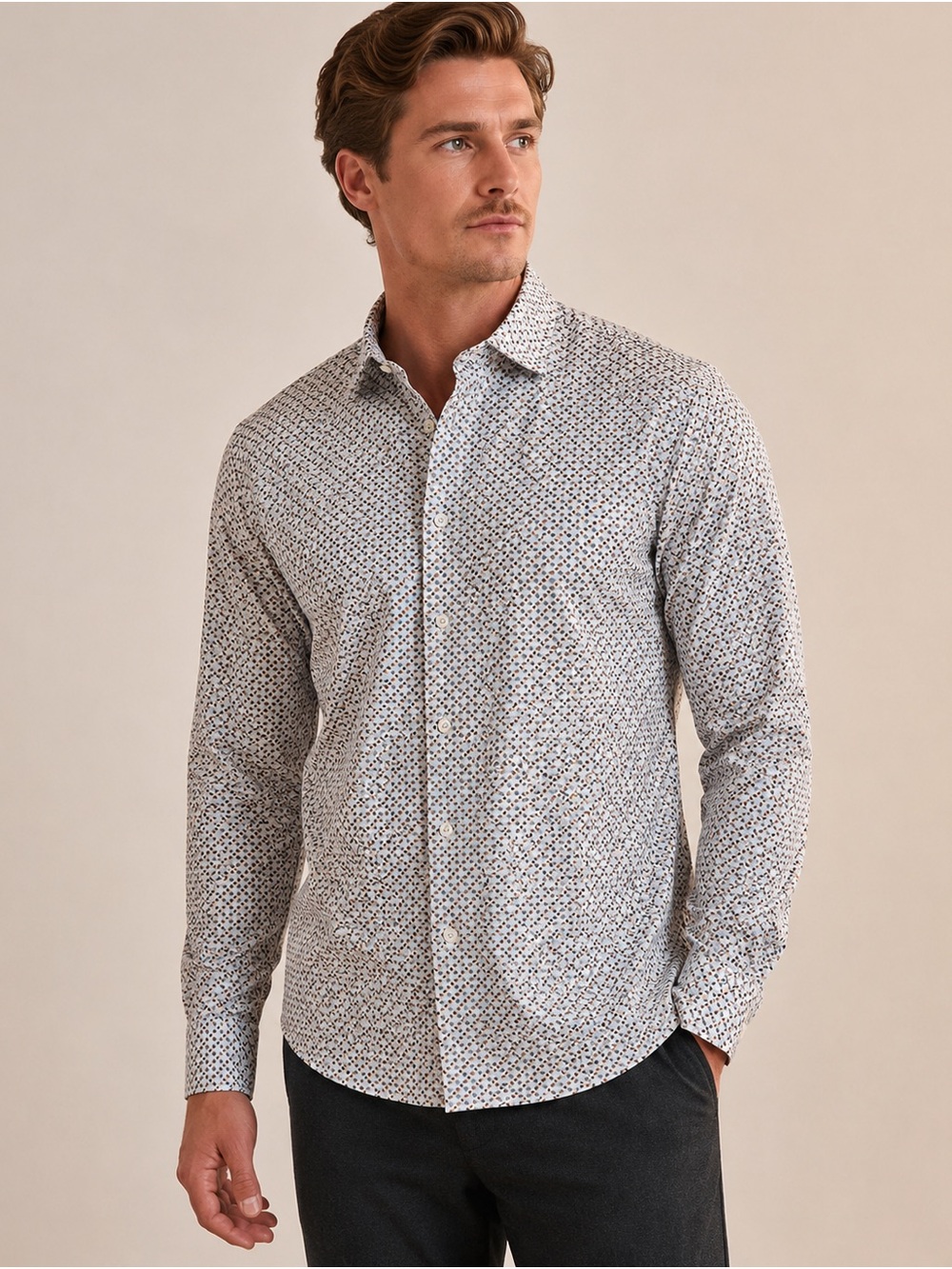 44. Bugatchi • NWOT $225 Geometry long sleeve dress shirt